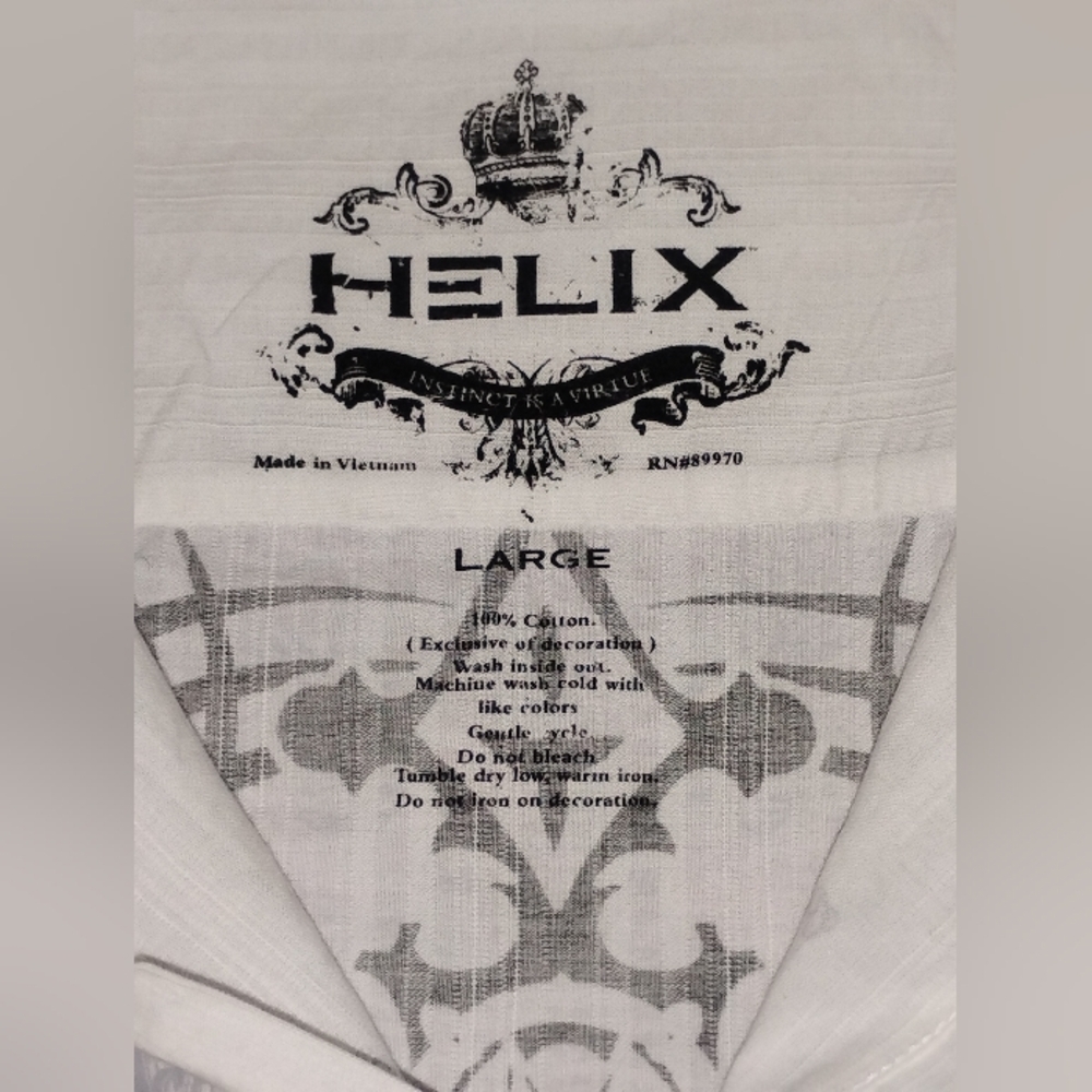 HELIX Button Shirt Mens Goth Streetwear Grunge Y2K Hip Hop Tribal - Picture 8 of 16
